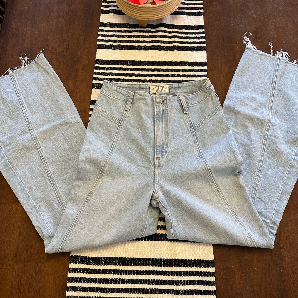 We The Free Light Wash Wide Leg Flare Jeans